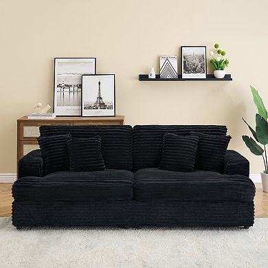 Merax Adjustable Corduroy Sofa Reclining Sectional Loveseats