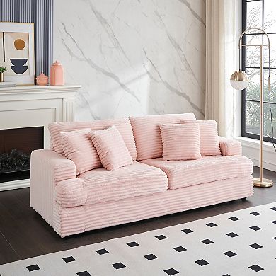 Merax Adjustable Corduroy Sofa Reclining Sectional Loveseats