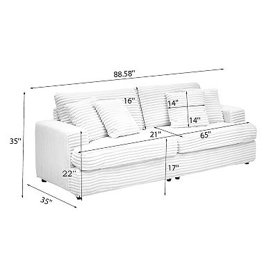 Merax Adjustable Corduroy Sofa Reclining Sectional Loveseats