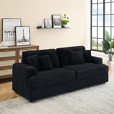 Merax Adjustable Corduroy Sofa Reclining Sectional Loveseats