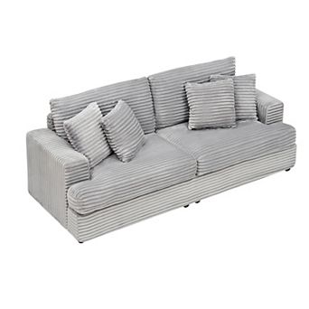 Merax Adjustable Corduroy Sofa Reclining Sectional Loveseats
