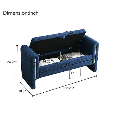 Merax Storage Ottoman Bench Teddy Fabric Upholstered Multi Functional Foot