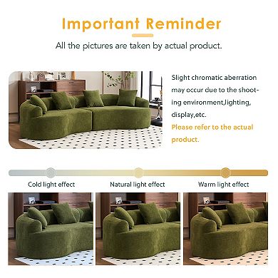 Merax Chenille Curved Modular Sofa Luxury Compression Sectional for Living Room Apartment