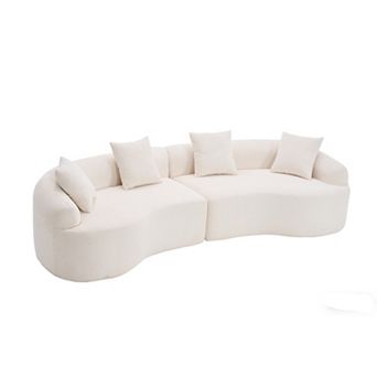 Merax Chenille Curved Modular Sofa Luxury Compression Sectional for Living Room Apartment