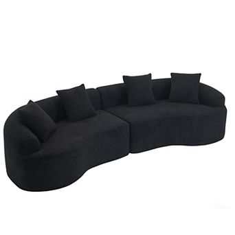 Merax Chenille Curved Modular Sofa Luxury Compression Sectional for Living Room Apartment