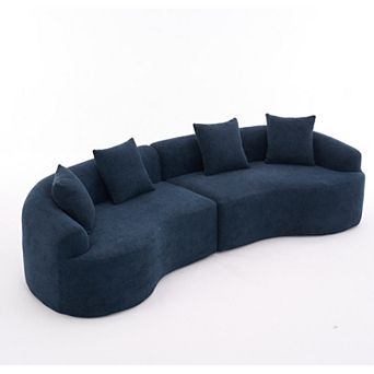 Merax Chenille Curved Modular Sofa Luxury Compression Sectional for Living Room Apartment