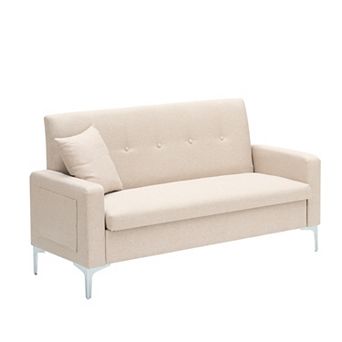 Merax Sofa with Hidden Storage Cotton Linen Blend Fabric Couches