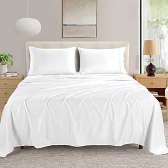 Egyptian Cotton Sheets Queen Size, 400 Thread Count Deep Pocket Bed Sheet Set Soft Cooling