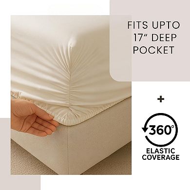 Egyptian Cotton Sheets Queen Size, 400 Thread Count Deep Pocket Bed Sheet Set Soft Cooling