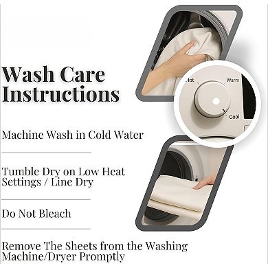 Egyptian Cotton Sheets Queen Size, 400 Thread Count Deep Pocket Bed Sheet Set Soft Cooling