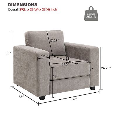 Merax Mid Century Modern Chenille Accent Chair