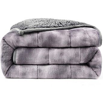 Ultra-Soft Weighted Blanket 15 lbs for Adults,  Evenly Distributed, W60 x L80, Tie-Grey