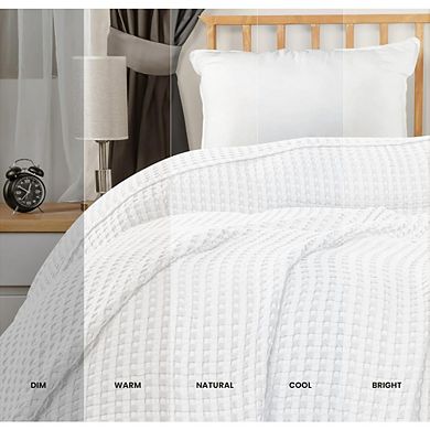Great Ambitions White Cotton Waffle Weave King Blanket, Soft & Breathable for All Seasons.90x108 Inc