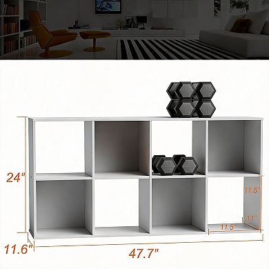 8-Cube Storage Shelf; Storage Cabinet: Multifunctional, Space-Saving, Easy to Assemble