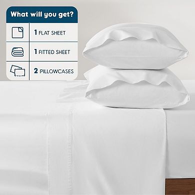 Egyptian Cotton Sheets - 800 , reathable Bed Sheets Set, Fits 16" Deep Pocket - 4 PC (White,Queen)
