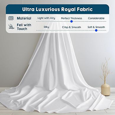 Egyptian Cotton Sheets - 800 , reathable Bed Sheets Set, Fits 16" Deep Pocket - 4 PC (White,Queen)