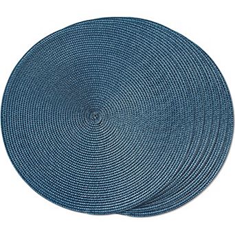 Round Braided Placemats Set of 6 Table Mats for Dining Tables Woven -Slip Place mats 15 in 6pcs)