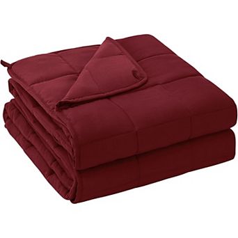 Weighted Blanket for Adults (20 Lbs, 60”X 80”, Red) Heavy Thick Bed Blanket Queen Machine Washable