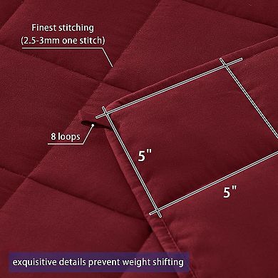 Weighted Blanket for Adults (20 Lbs, 60”X 80”, Red) Heavy Thick Bed Blanket Queen Machine Washable