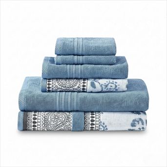 Yarn Dyed Jacquard Towel Set Includes Bath Hand and Washcloth
