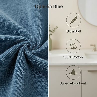 Yarn Dyed Jacquard Towel Set Includes Bath Hand and Washcloth