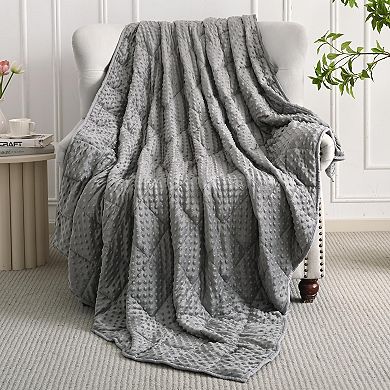 Weighted Blanket for Adults Queen Size 15 lbs, Soft Cooling Heavy for Sleep, 60 x 80 Inches, Grey