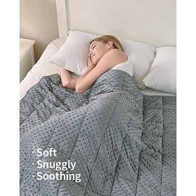 Weighted Blanket for Adults Queen Size 15 lbs, Soft Cooling Heavy for Sleep, 60 x 80 Inches, Grey