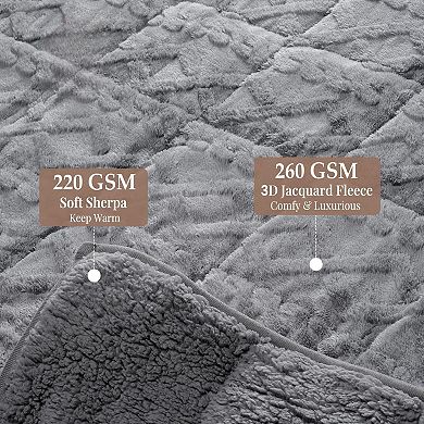 Weighted Blanket for Adults, 60" x 80" 15lbs, Soft Sherpa Queen Size Heavy Blanket with 3D