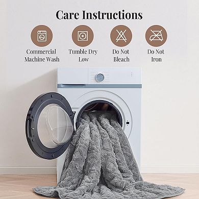 Weighted Blanket for Adults, 60" x 80" 15lbs, Soft Sherpa Queen Size Heavy Blanket with 3D