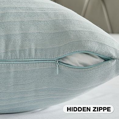 Grey Blue Chenille Decorative Throw Pillow Covers 18x18 Inch Set of 2,Modern Home Decor