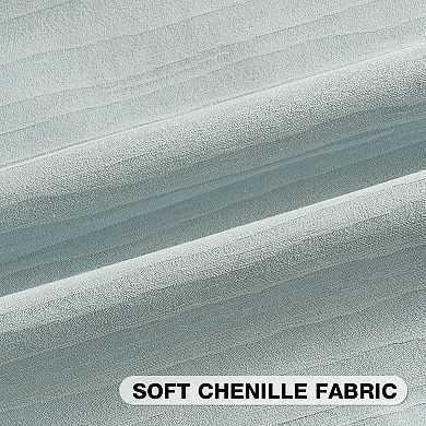 Grey Blue Chenille Decorative Throw Pillow Covers 18x18 Inch Set of 2,Modern Home Decor