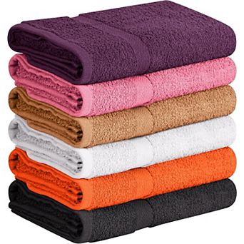 Cotton 6 Pack Bath Towel Set, Quick Dry, Super Absorbent, Light Weight, (27 x 54 Pack of 6)