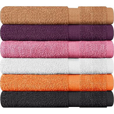 Cotton 6 Pack Bath Towel Set, Quick Dry, Super Absorbent, Light Weight, (27 x 54 Pack of 6)