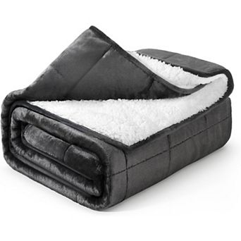 Weighted Blanket 15 lbs 60x80 in Sherpa Fleece Throw Winter Blanket Queen Size Bed
