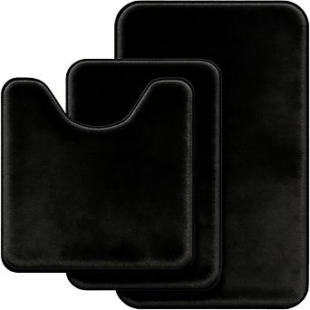 Great Ambitions 3 pc Memory Foam Bathroom Rug Set - Soft Non-Slip, Machine Washable