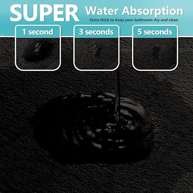 Great Ambitions 3-Piece Memory Foam Bathroom Rug Set - Soft Non-Slip, Machine Washable