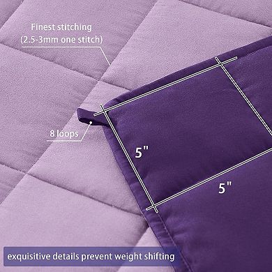 Weighted Blanket (20 Lbs, 60”X 80”, Purple) Heavy Thick Bed Blanket Queen Machine Washable