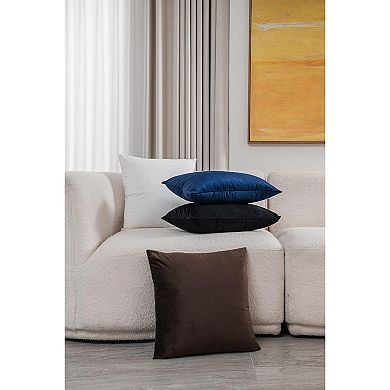 Decorative Pillow Cases 18x18 Chocolate Brown: 2 Pack Cozy Soft Square Throw Pillow Covers