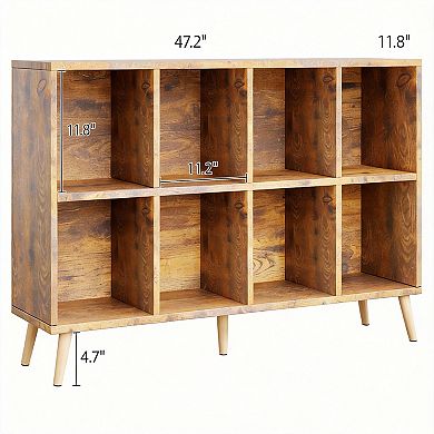 8-cube storage bookshelf and cabinet: modern design, farmhouse style, sturdy, easy to assemble