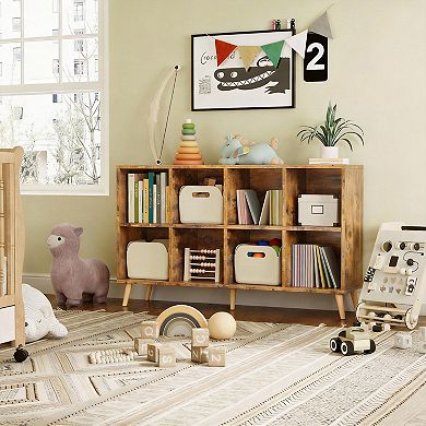 8-cube storage bookshelf and cabinet: modern design, farmhouse style, sturdy, easy to assemble