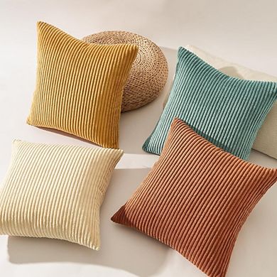 Great Ambitions Velvet Pillow Covers, Set of 4, Boho Farmhouse Fall Decor, 18x18 Inch