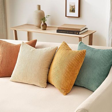 Great Ambitions Velvet Pillow Covers, Set of 4, Boho Farmhouse Fall Decor, 18x18 Inch