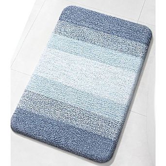 Great Ambitions Plush Bathroom Rug 30"x20", Super Absorbent, Non-Slip, Machine Washable, Blue 1 pk