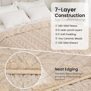 Weighted Blanket Queen Size 15lbs, Classy Soft Jacquard Sherpa Weighted Blankets 60 x 80 inches