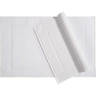 Great Ambitions White Cotton Bath Mat, 30x20 Inch, Super Absorbent, Pack of 6, Machine Washable