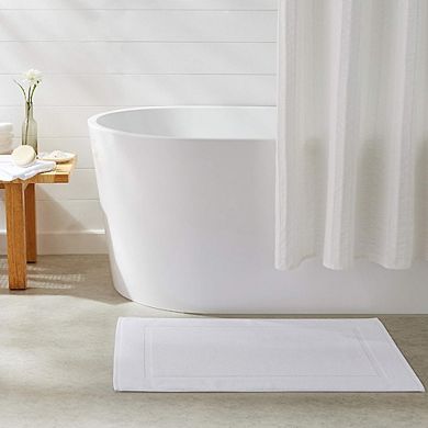 Great Ambitions White Cotton Bath Mat, 30x20 Inch, Super Absorbent, Pack of 6, Machine Washable