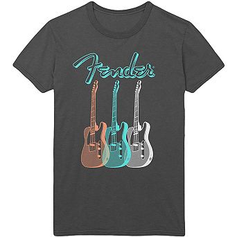 Fender Unisex Adult Triple Guitar Cotton T-Shirt