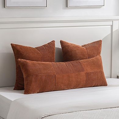 2 Packs Rust Boho Decorative Throw Pillow Covers 18x18 Inch for Couch Bed Sofa, 45x45 cm