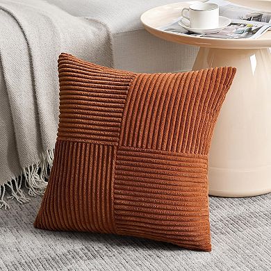 2 Packs Rust Boho Decorative Throw Pillow Covers 18x18 Inch for Couch Bed Sofa, 45x45 cm