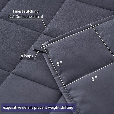 Weighted Blanket for Adults (20 lbs, 60” x 80”, Grey) Queen Size Blanket, Machine Washable